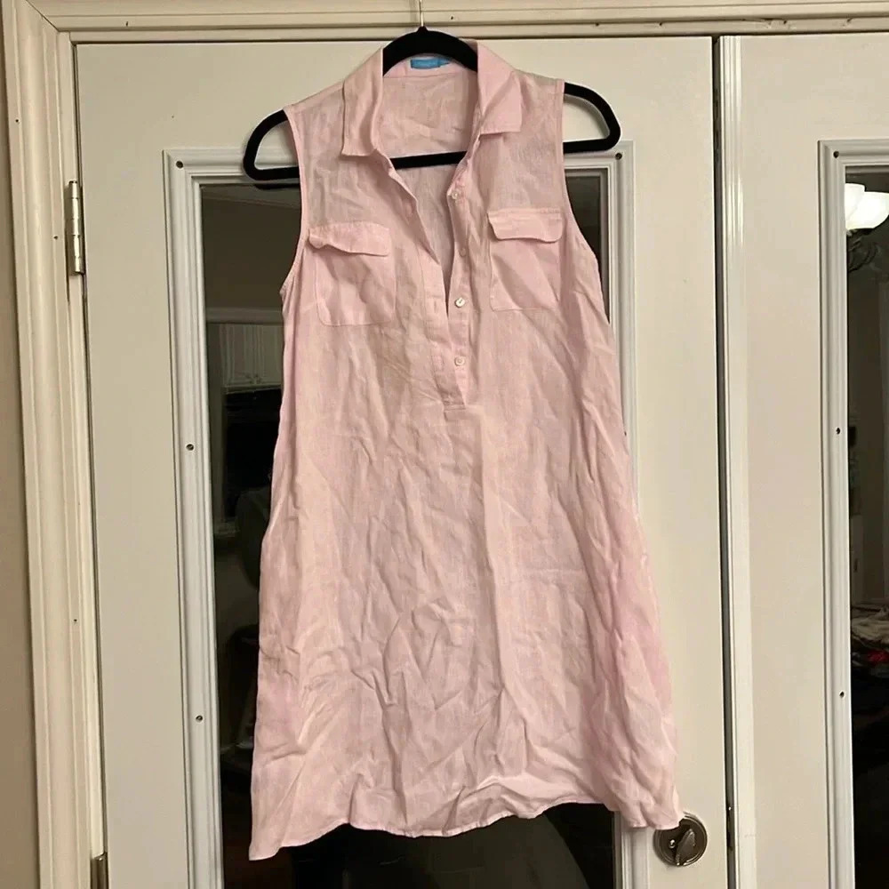 J. McLaughlin pink linen t-shirt dress size XS
